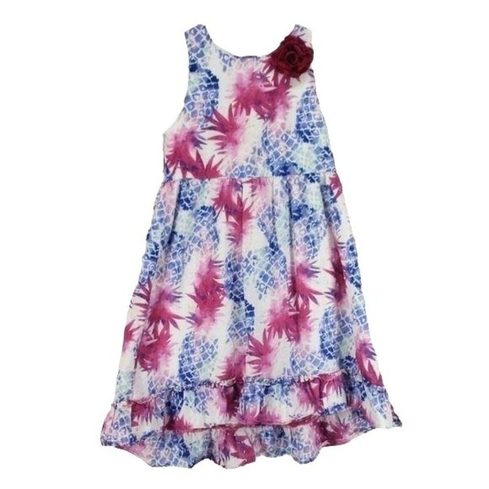 Penelope and Mack Girls Pink White Abstract Print Sleeveless Dress‎ Size 7